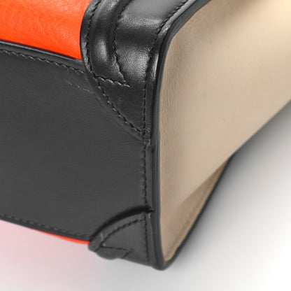 Celine Elephant Calfskin Nano Tri-Color Luggage Bright Orange 7 of 12