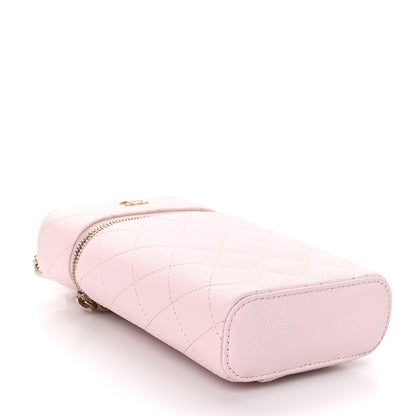 Chanel Caviar Quilted Phone Holder With Chain Light Pink 4 of 11