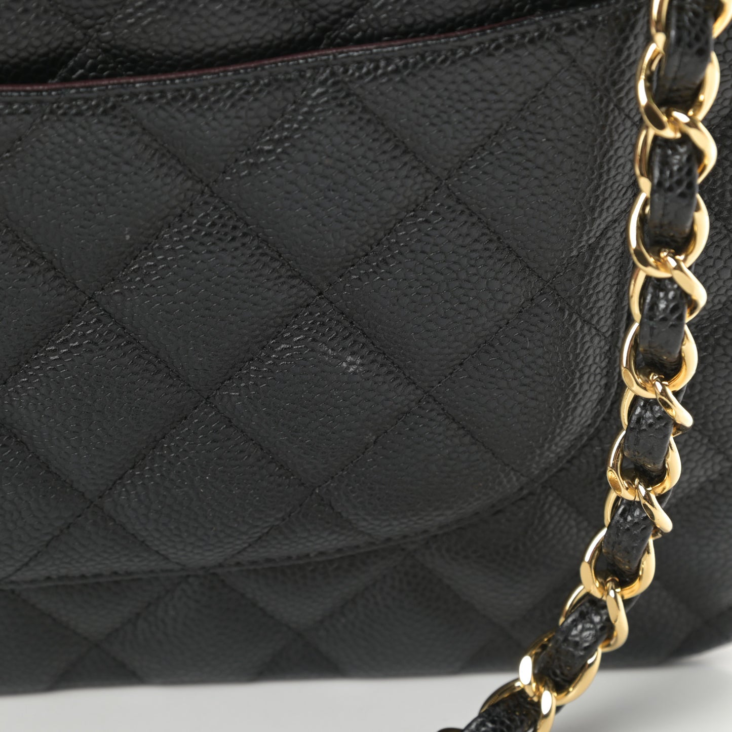 Caviar Quilted Jumbo Double Flap Black