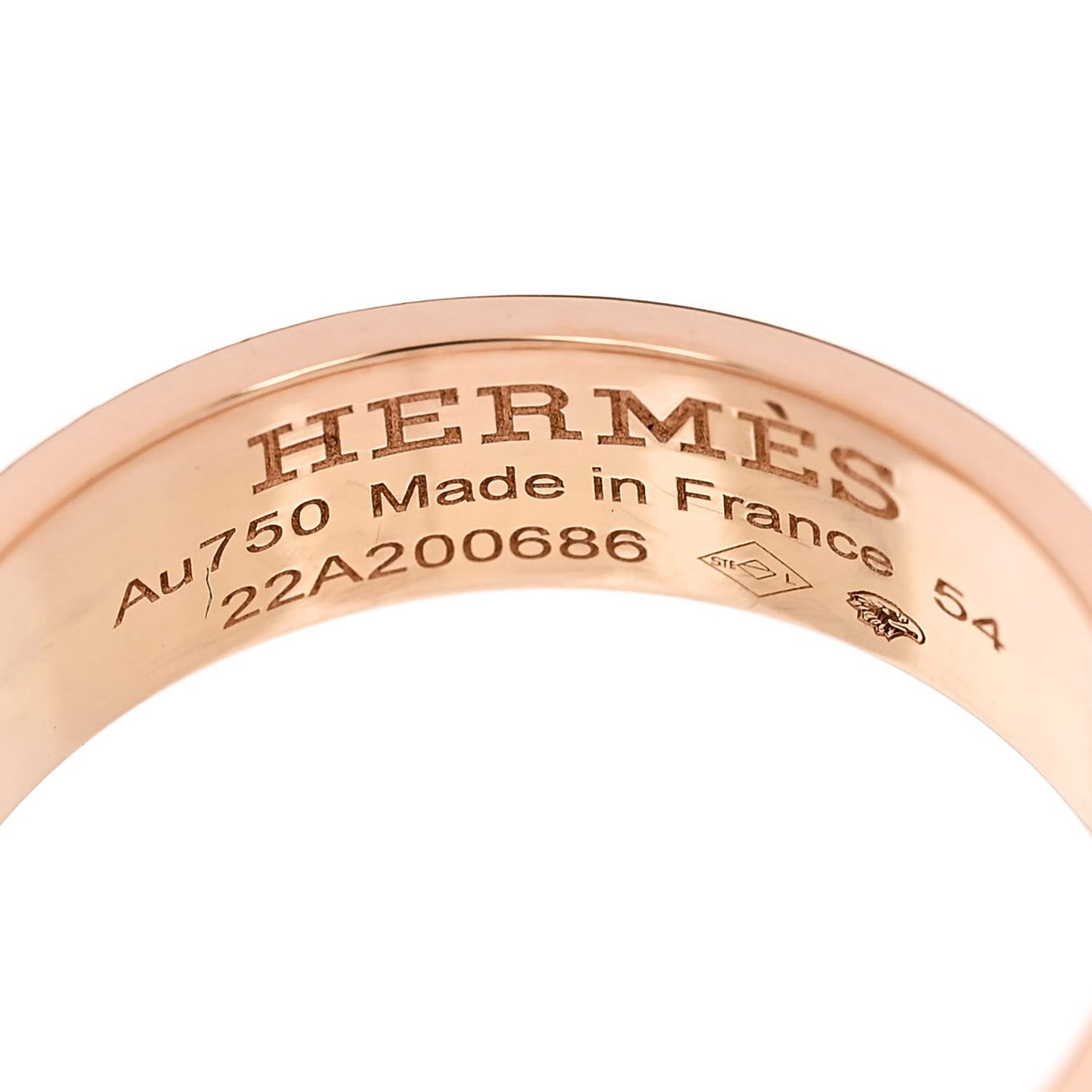 18K Rose Gold Diamond PM H D'Ancre Ring 54 7