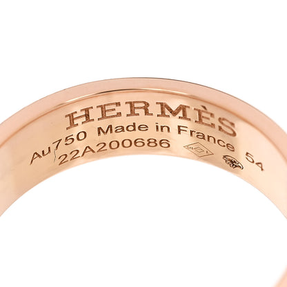 Hermes 18K Rose Gold Diamond PM H D'Ancre Ring 54 7 4 of 5