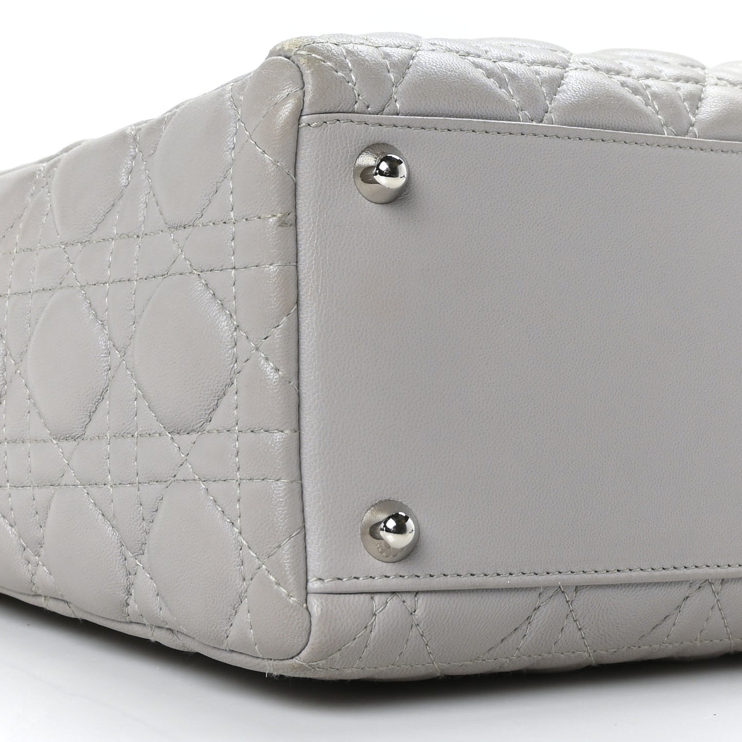 Lambskin Cannage Large Lady Dior Light Grey