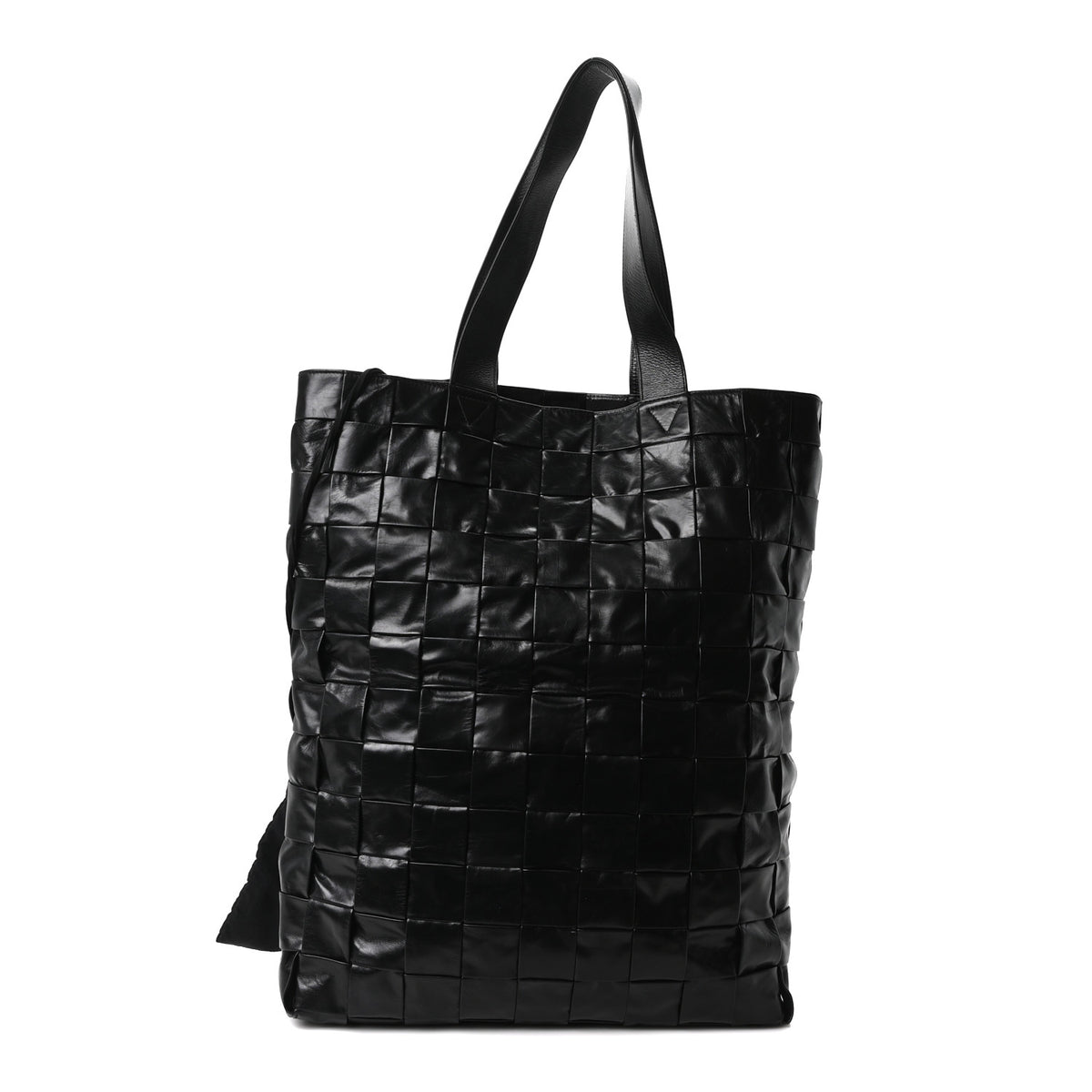 Paper Calfskin Maxi Intrecciato Cassette Tote Black