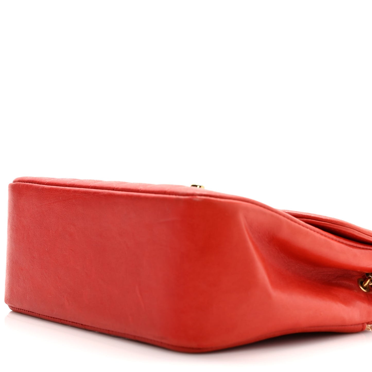 Lambskin Vertical Quilt Mini Square Flap Red