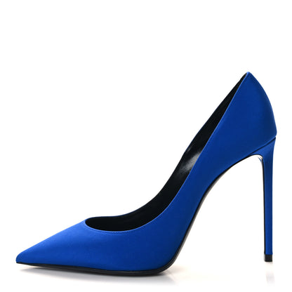 Saint Laurent Crepe Satin Zoe 105 Pump 38.5 Picasso Blue 1 of 9