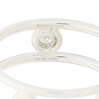 Tiffany Sterling Silver Diamond Elsa Peretti Diamonds by the Yard Ring 52 6 4 of 4