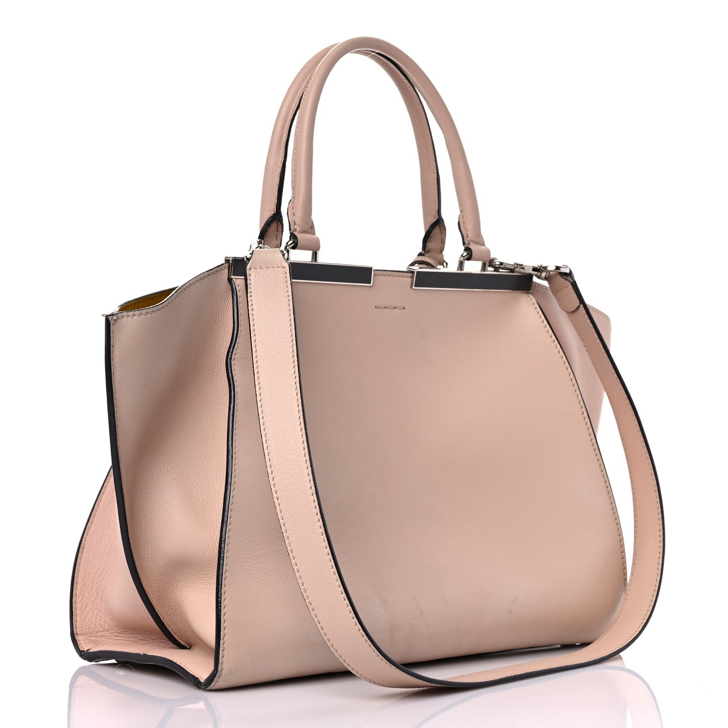 Vitello Dolce Shiny Nappa Petite 3Jours Tote Beige Chantilly