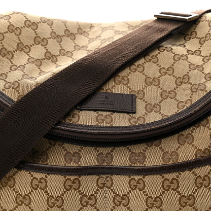 Gucci Monogram Natural Pigskin Large Diaper Bag Beige Ebony Cocoa Dark Chocolate 8 of 15