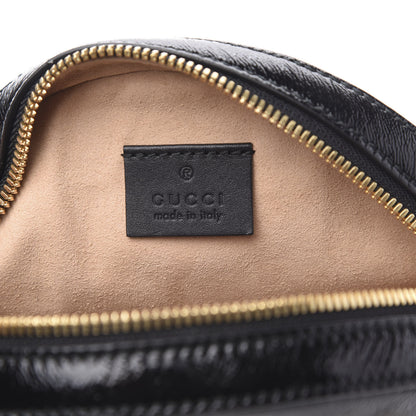 Gucci Suede Patent Web Mini Ophidia Round Shoulder Bag Black 6 of 10