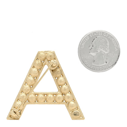 Chanel Crystal Cha-Nel Logo Brooch Set Gold 2 of 3
