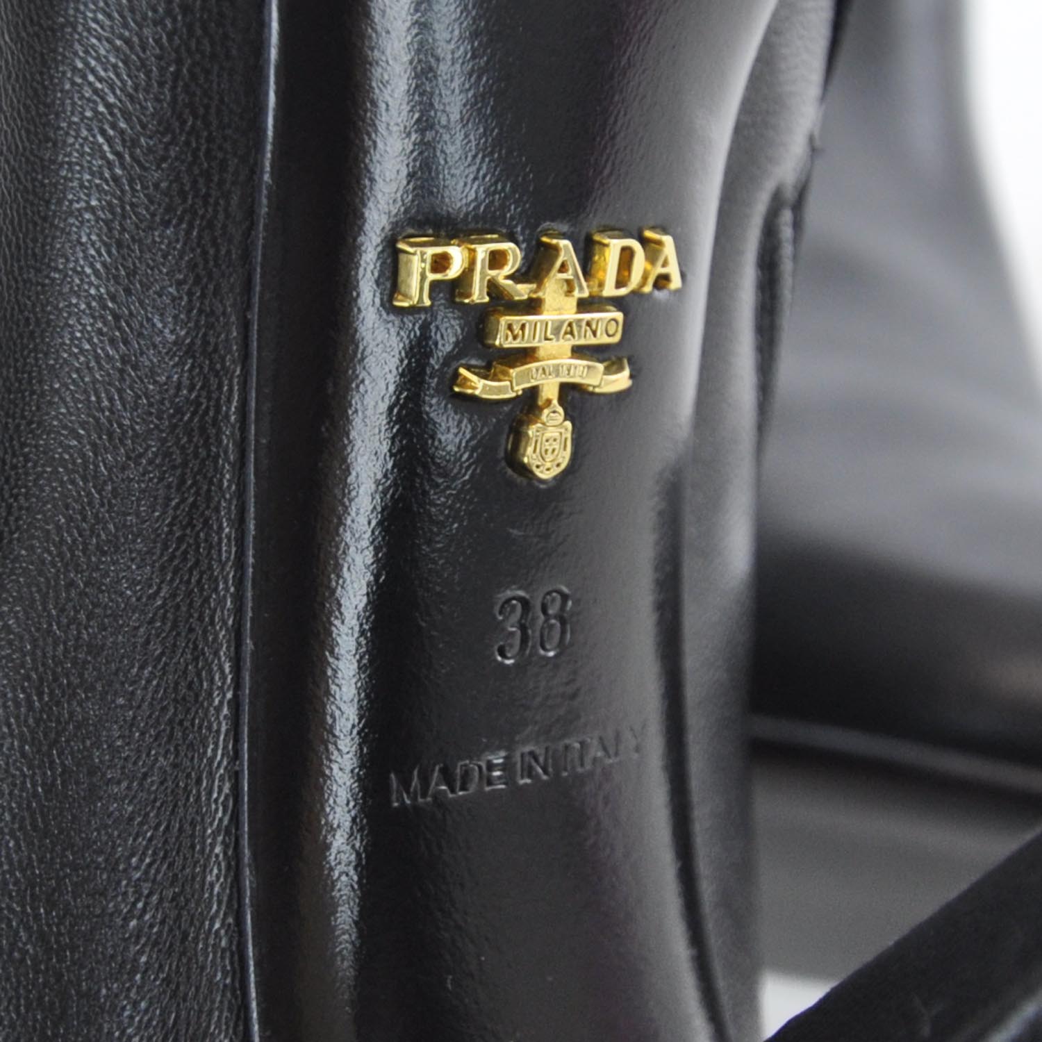Prada Leather Ankle Boots 38 Black 6 of 6