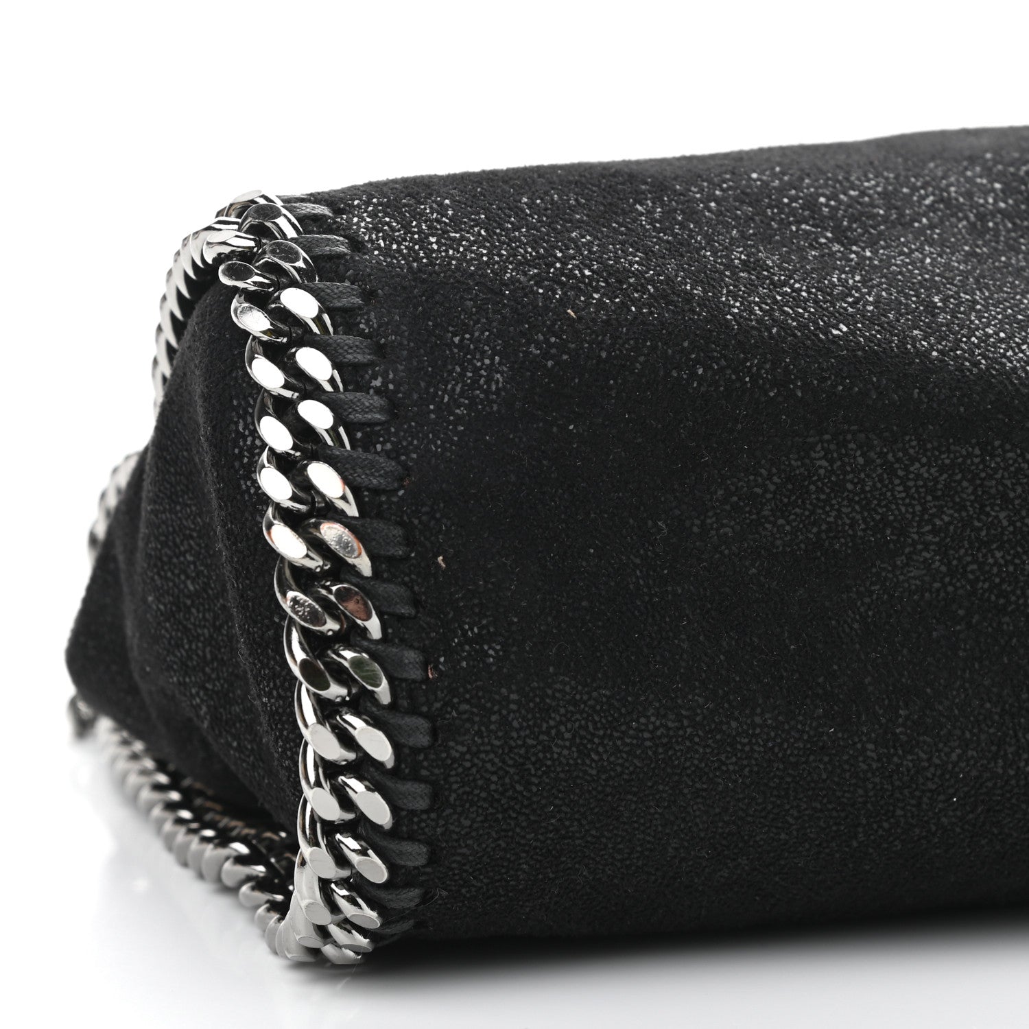 Stella McCartney Shaggy Deer Mini Falabella Fold Over Tote Black 8 of 9