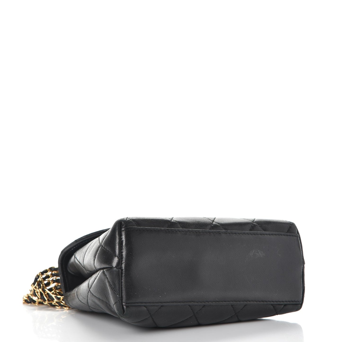 Lambskin Quilted 4 Chain Mini Flap Black