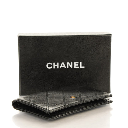 Chanel Calfskin Diamond Stitched Card Holder Wallet Black 4 of 7