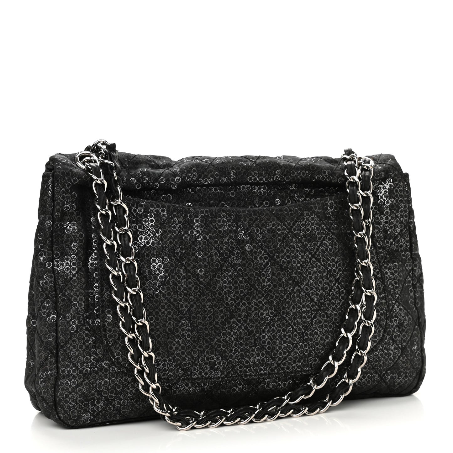 Hidden Sequin Maxi Flap Black