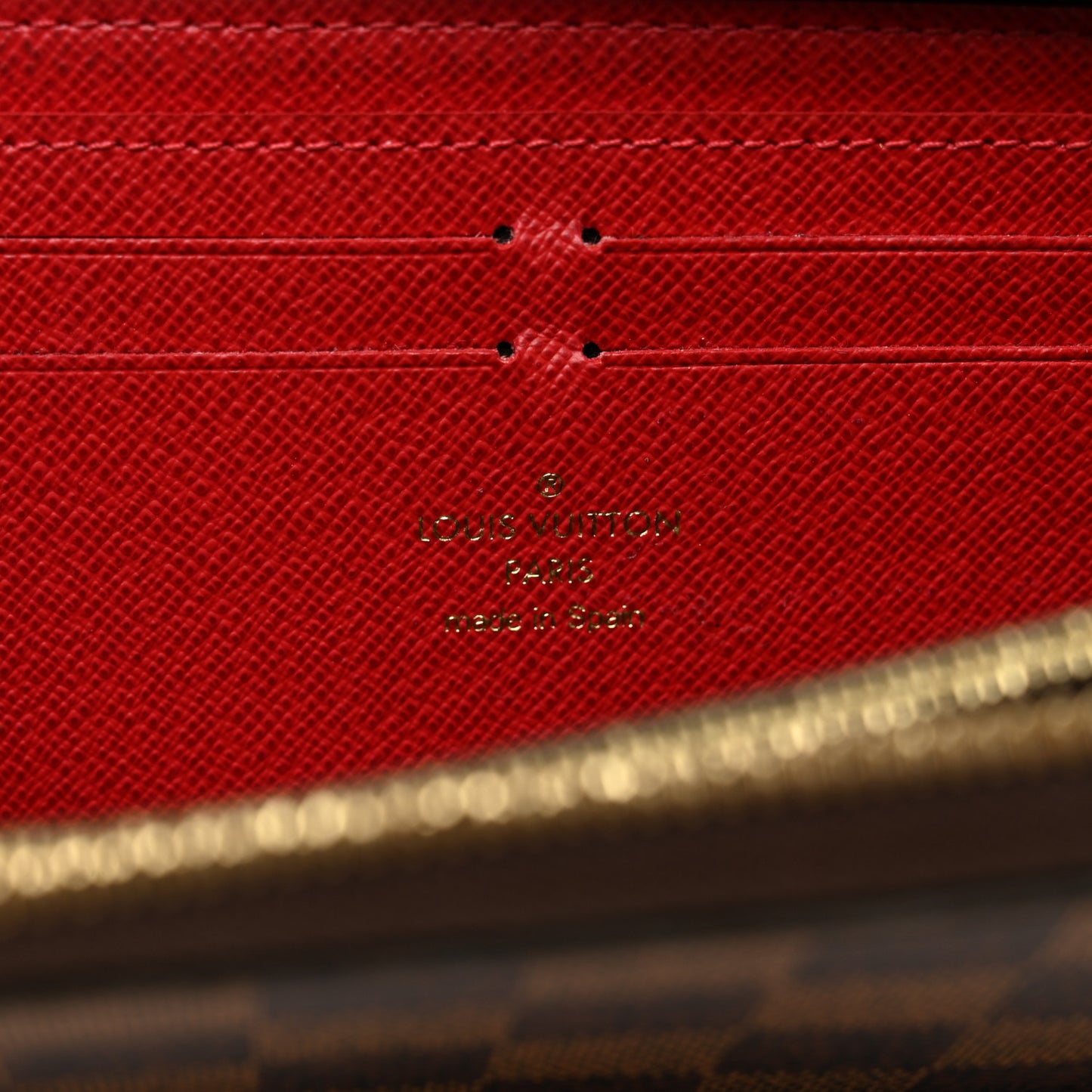 Damier Ebene Clemence Wallet Cherry