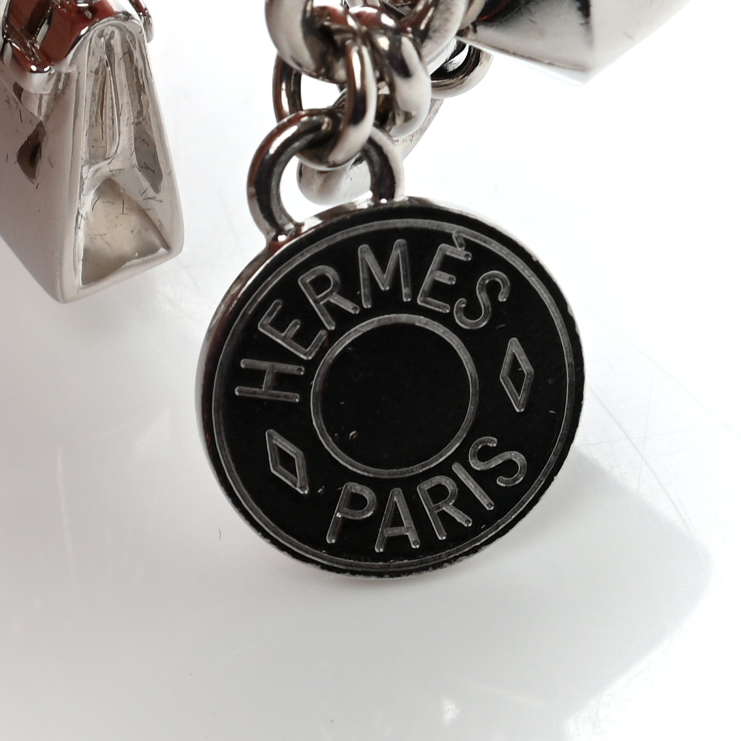 Hermes Palladium Silver Olga 5 Charms Chain Belt 4 of 6