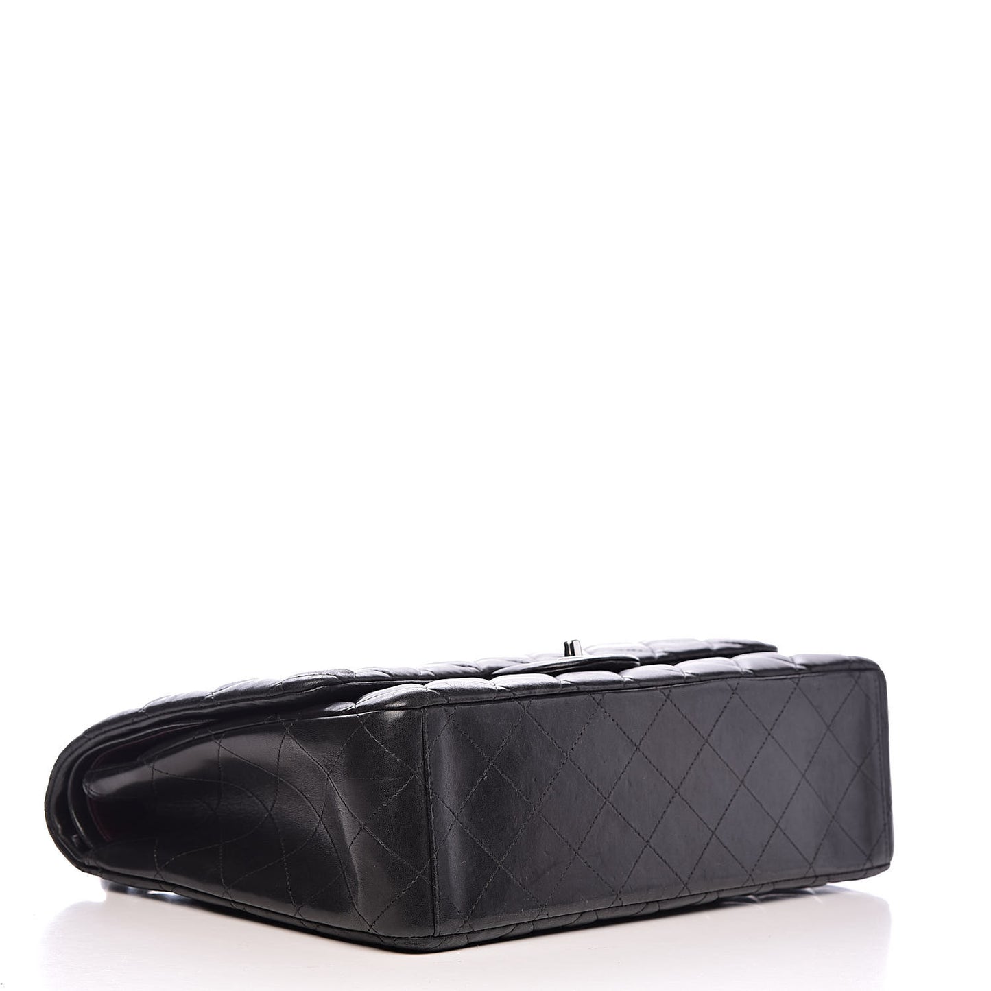 Lambskin Quilted Maxi Double Flap Black