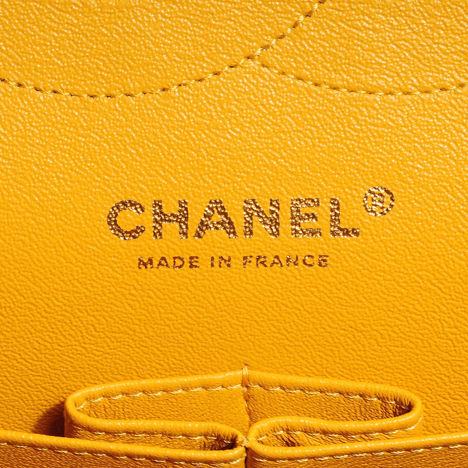 Chanel Lambskin Jumbo Double Flap Yellow 9 of 10