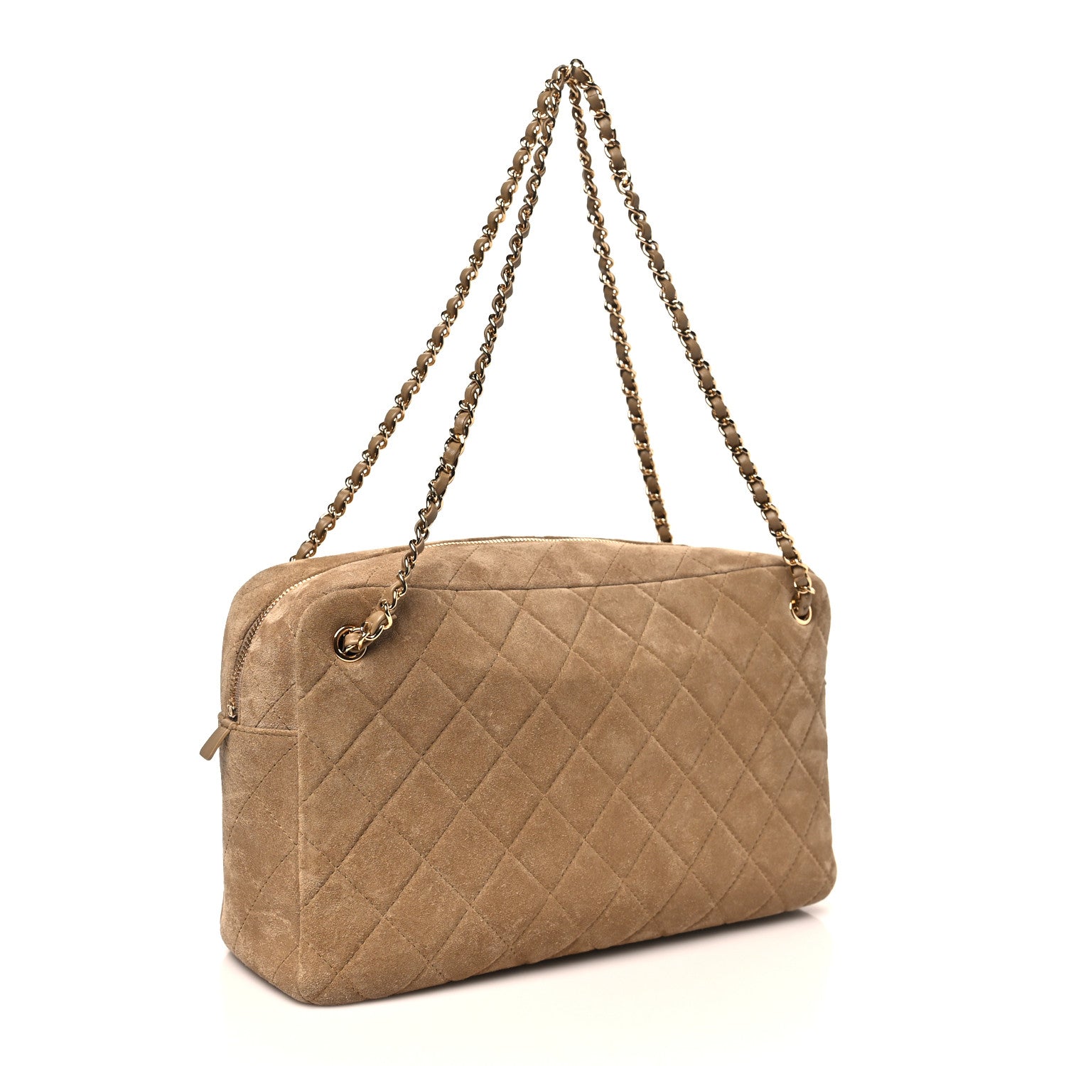 Chanel Suede Quilted Camerissimo Case Beige 2 of 11