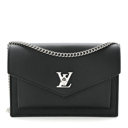Louis Vuitton Soft Calfskin My Lockme Chain Pochette Black 1 of 9