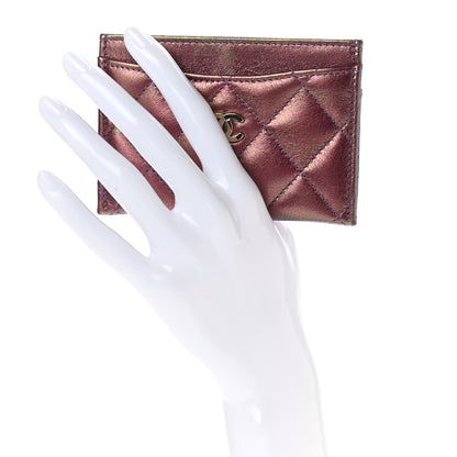 Chanel Iridescent Lambskin Quilted Card Holder Purple 2 of 8