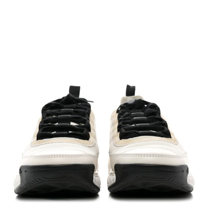 Chanel Velvet Calfskin Mixed Fibers CC Sneakers 38 Ivory Black 2 of 9
