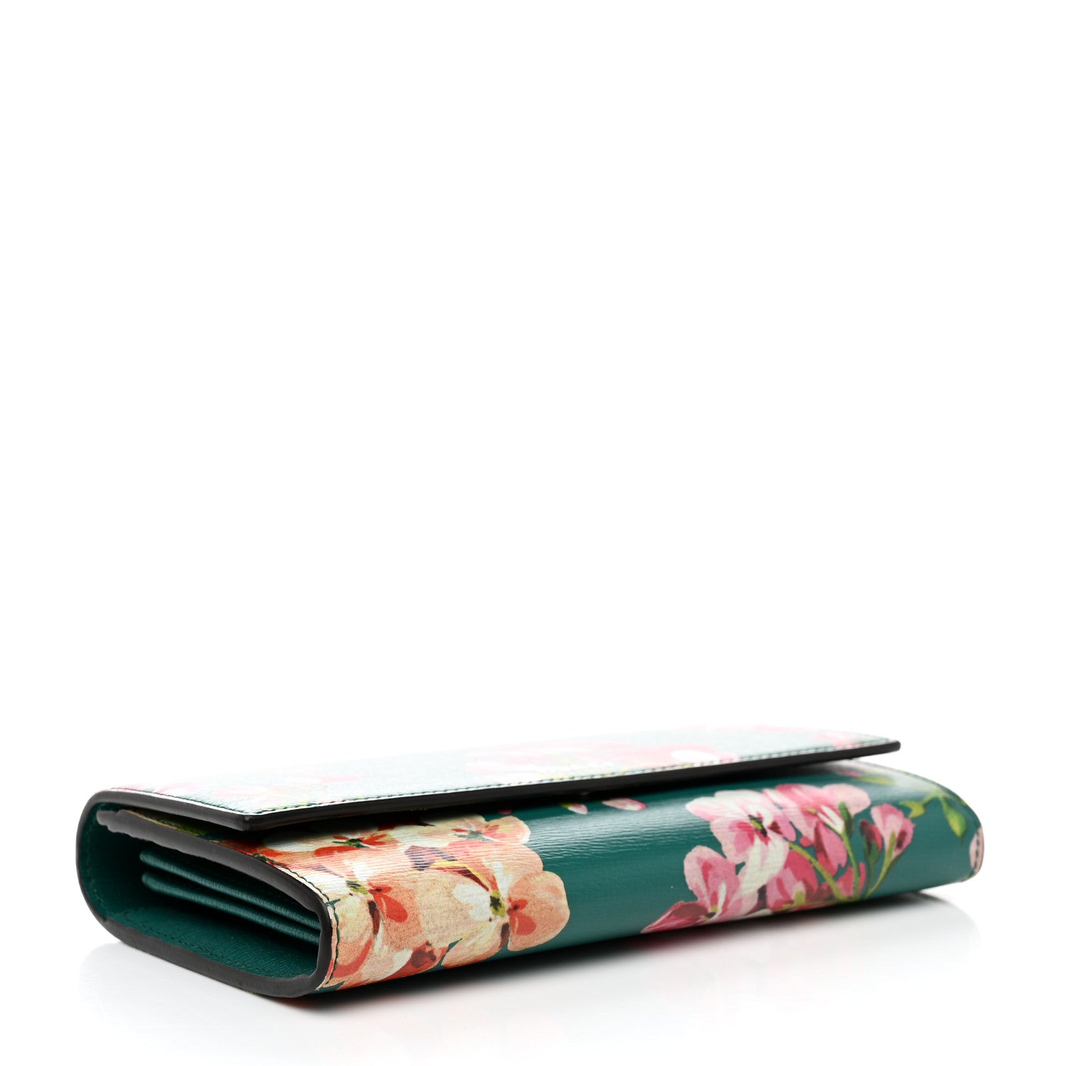 Gucci Calfskin Blooms Print Continental Wallet Bright Emerald Multicolor 4 of 8