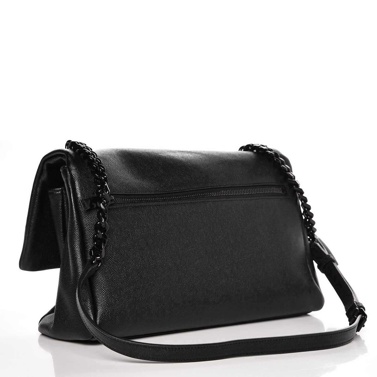 Grain De Poudre Medium West Hollywood Monogram Fold-Over Black