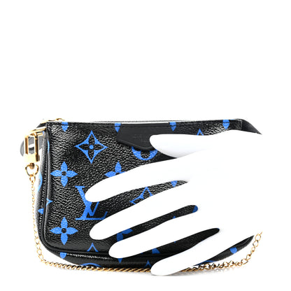 Louis Vuitton Colored Monogram Mini Pochette Accessories Blue Black 2 of 8