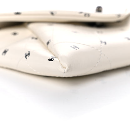 Chanel Printed Lambskin Logo CC Envelope Clutch With Chain White 5 of 13