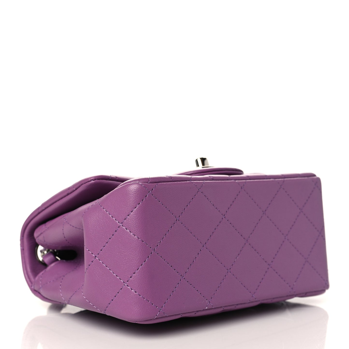 Lambskin Quilted Mini Square Flap Purple