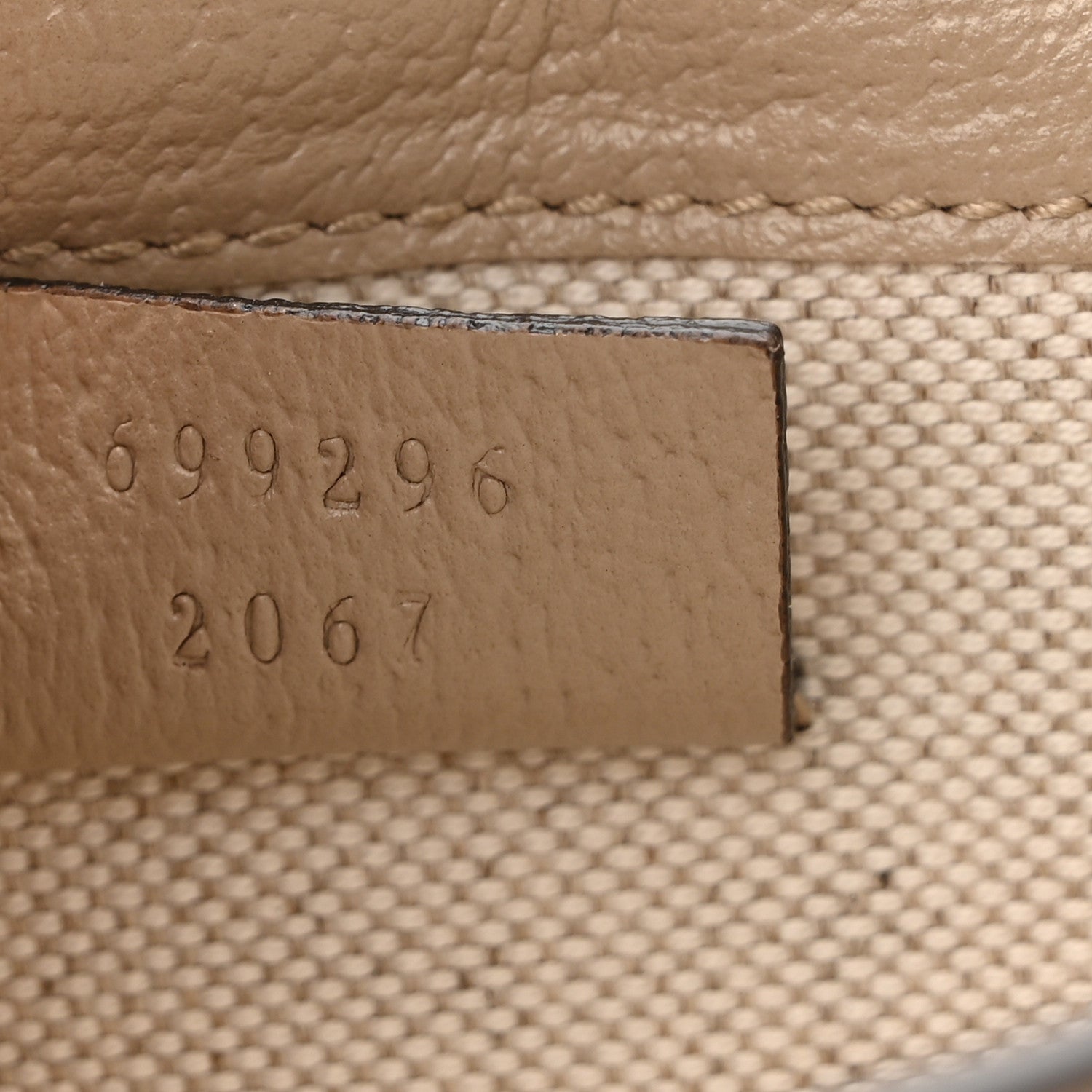 Gucci GG Supreme Monogram Textured Dollar Calfskin Mini Horsebit 1955 Shoulder Bag Beige Mystic White Oatmeal 7 of 12