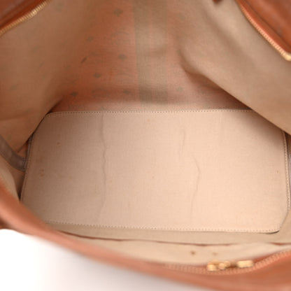 MCM Visetos Dog Bone Striped Shopper Tote Cognac 11 of 13