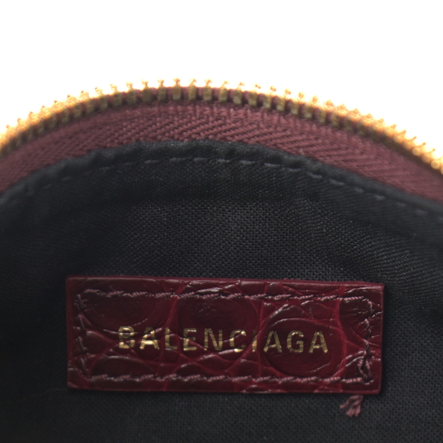 Balenciaga Extra Supple Calfskin Crocodile Embossed Le Cagole Shoulder Bag XS Dark Red 6 of 11