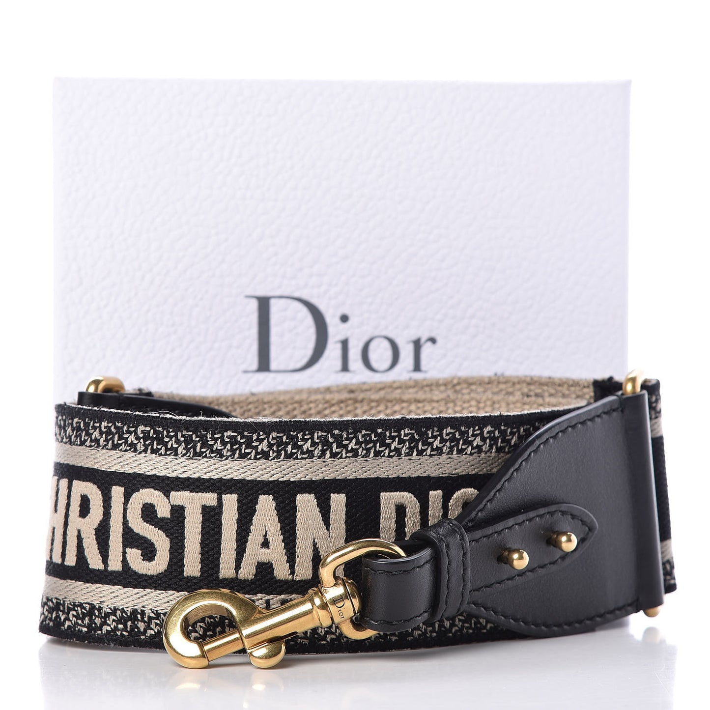 Canvas Embroidered Shoulder Strap Black