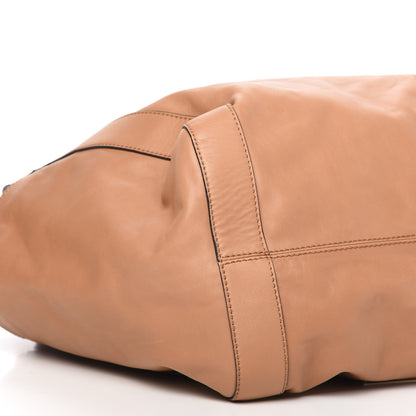 Valentino Garavani Nappa Double Pocket Bow Tote Camel 6 of 13