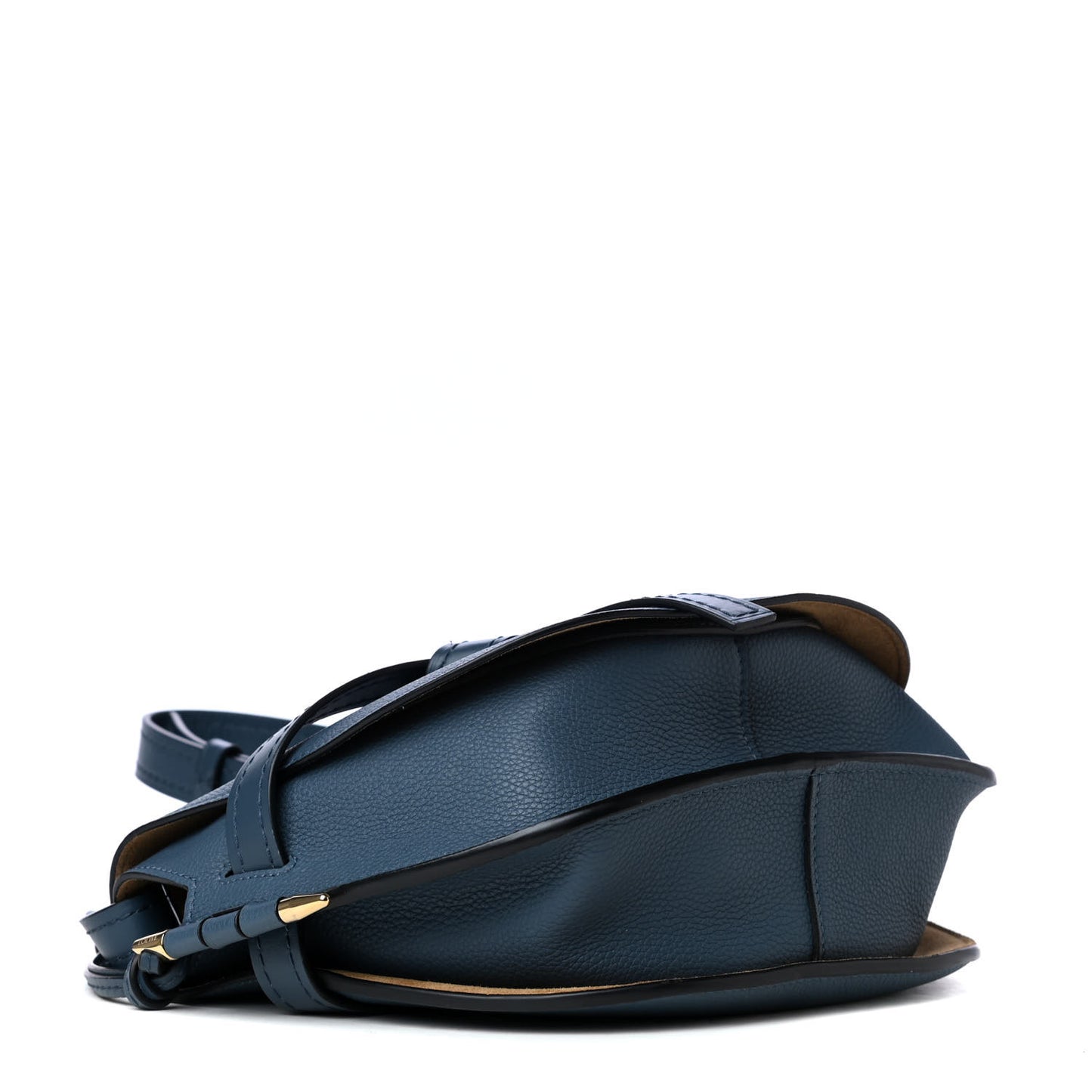 Grained Calfskin Small Gate Crossbody Bag Steel Blue