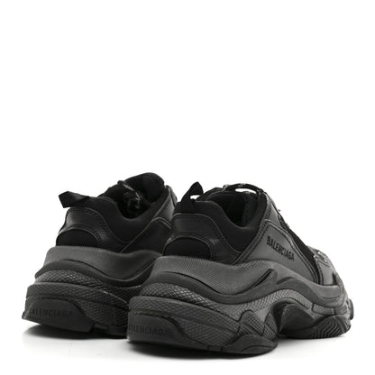 Balenciaga Fabric Mesh Womens Triple S Sneakers 38 Black 5 of 9