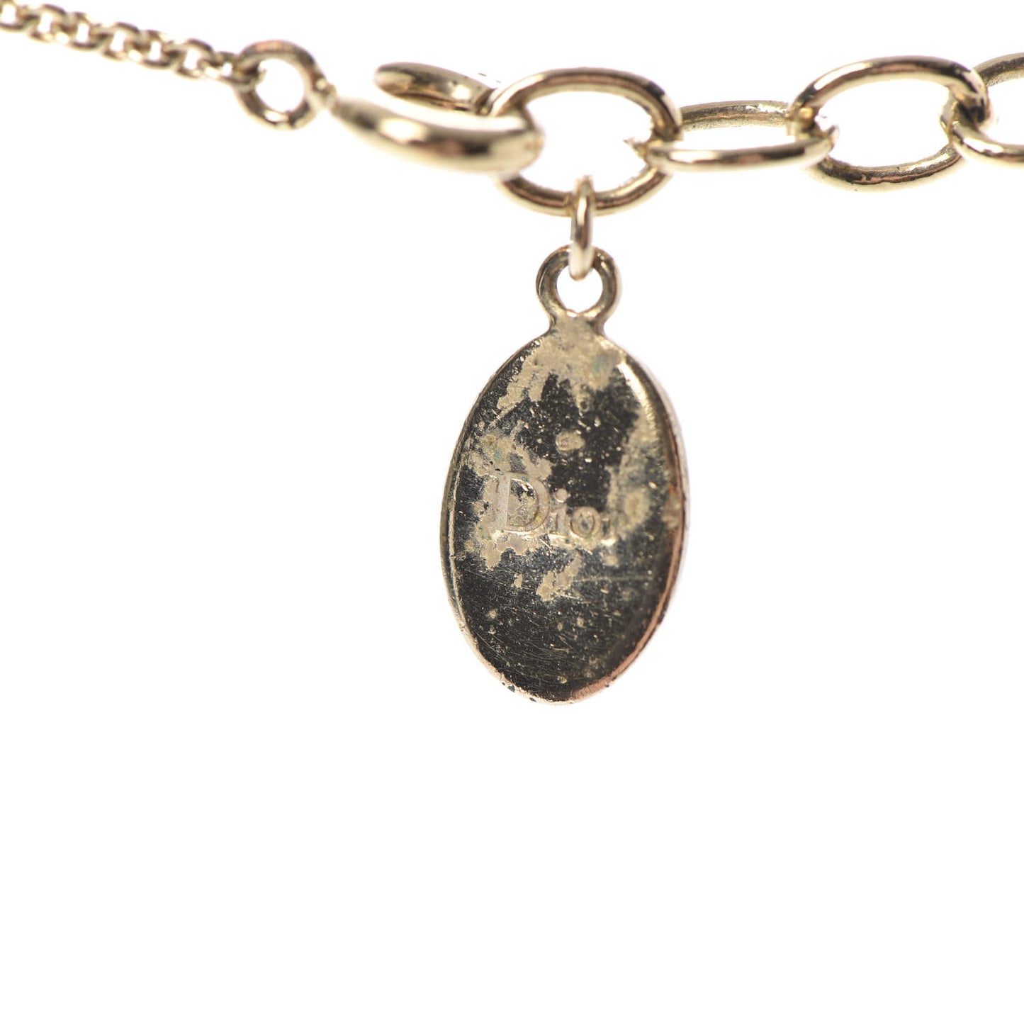 Pearl Cannage Mise En Dior Necklace Gold