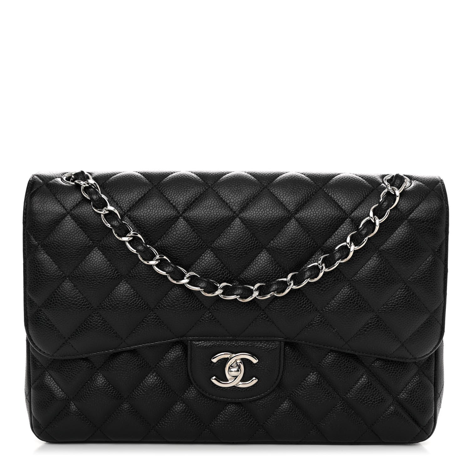 Chanel Caviar Quilted Jumbo Double Flap Black 1 of 12