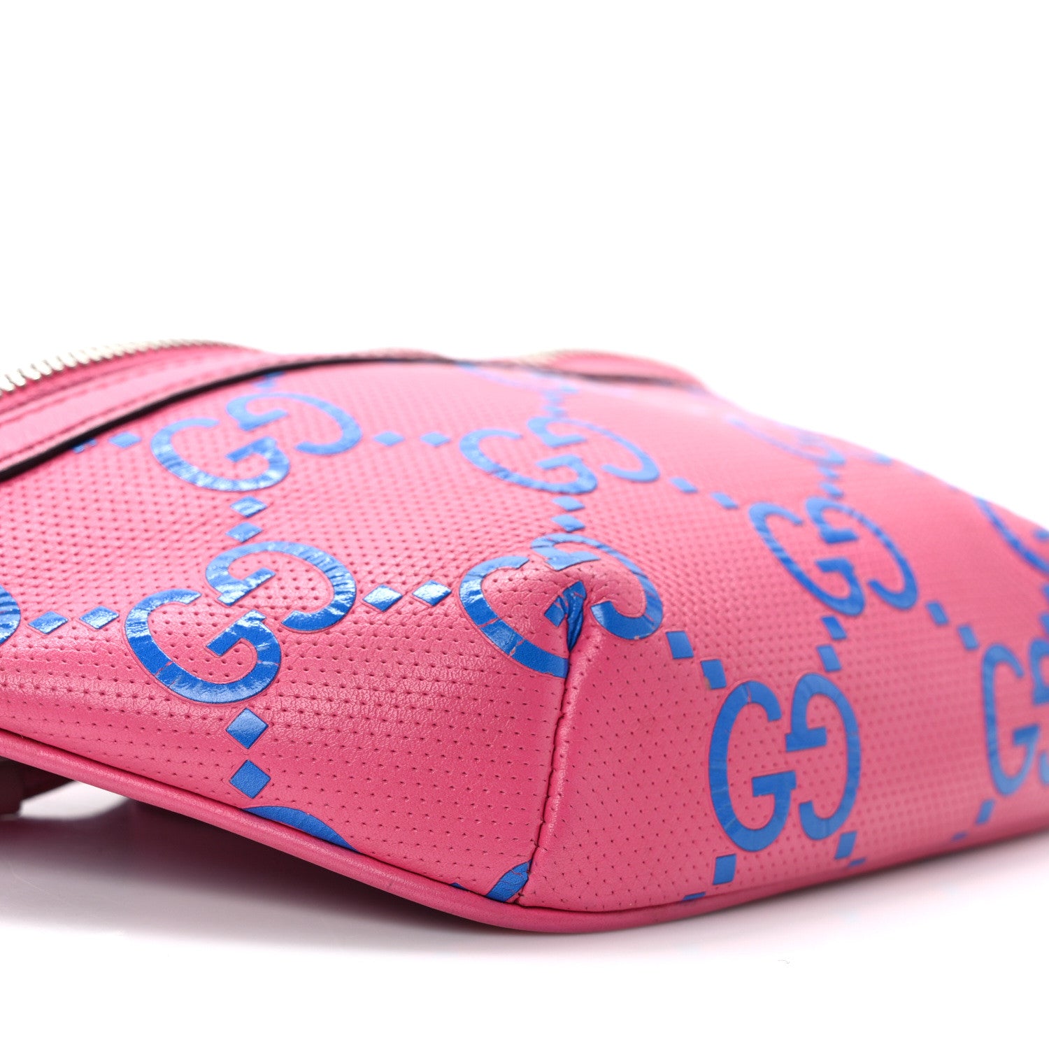 Gucci Calfskin GG Tennis Bi-Color Embossed Belt Bag Modern Fucsia Modern Blue 8 of 10