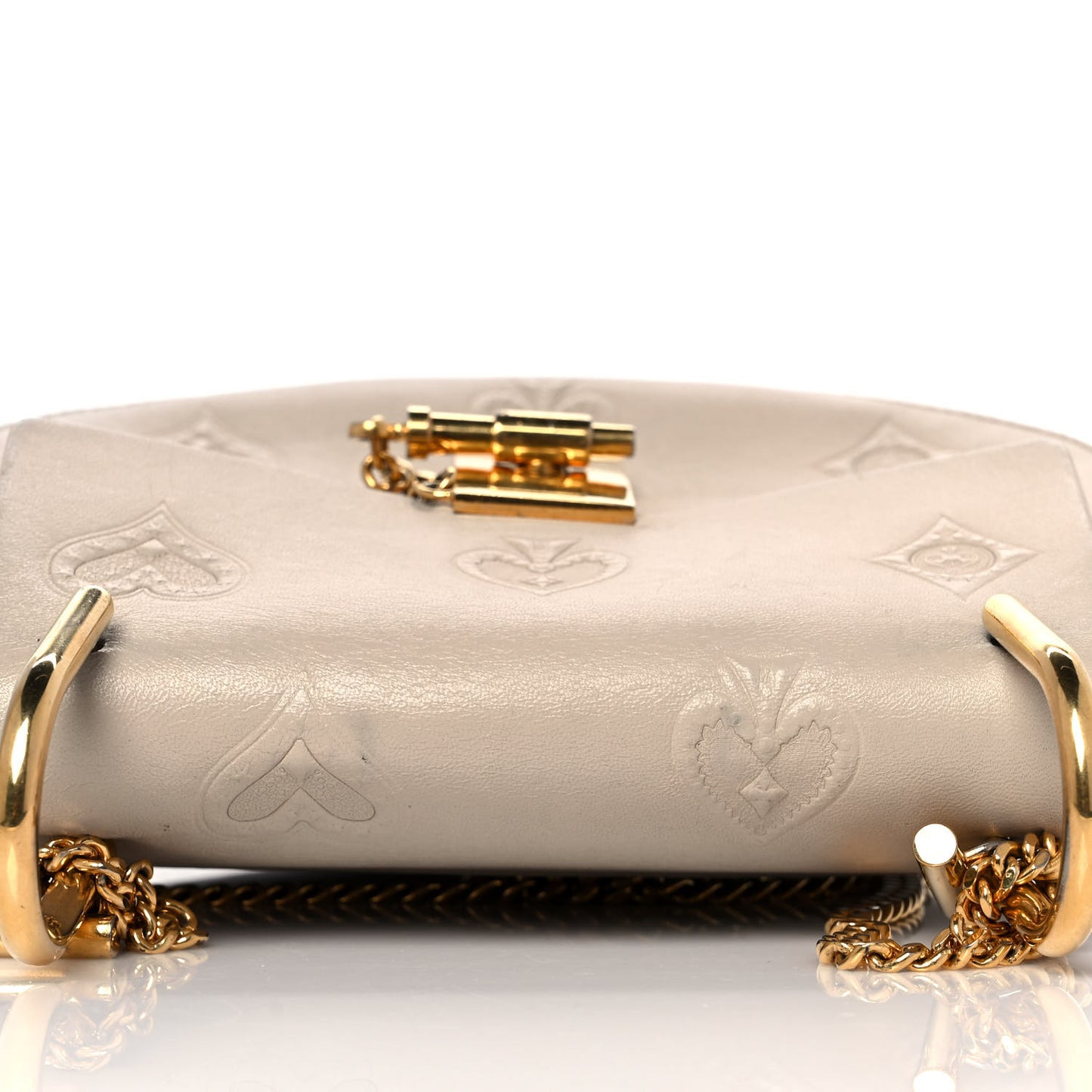 Calfskin Embossed Small Drew Shoulder Bag Abstract White