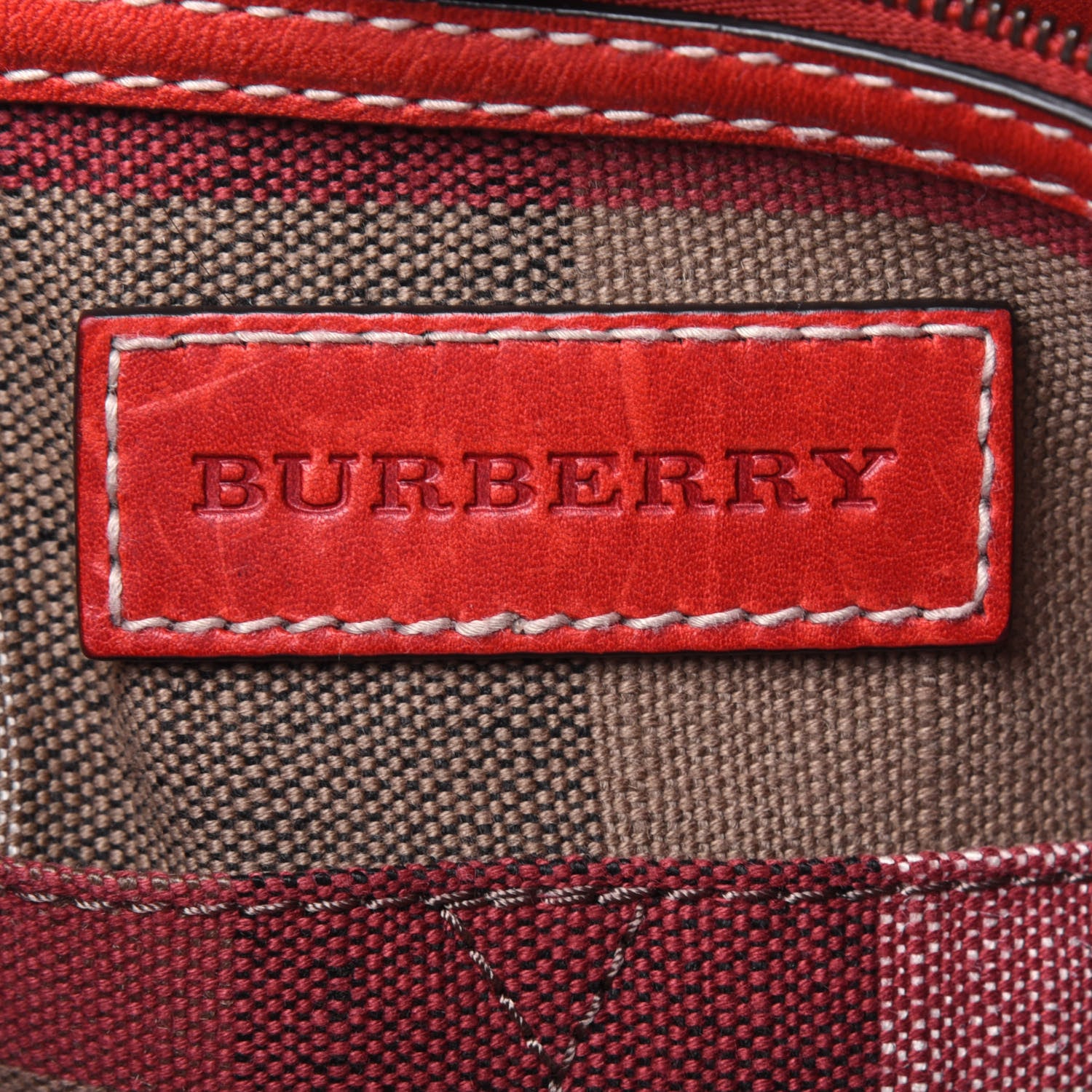 Burberry Canvas Mega Check Medium Ashby Hobo Cadmium Red 8 of 27