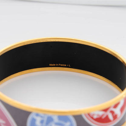 Hermes Enamel Printed Wide Ex Libris Bracelet 70 4 of 5