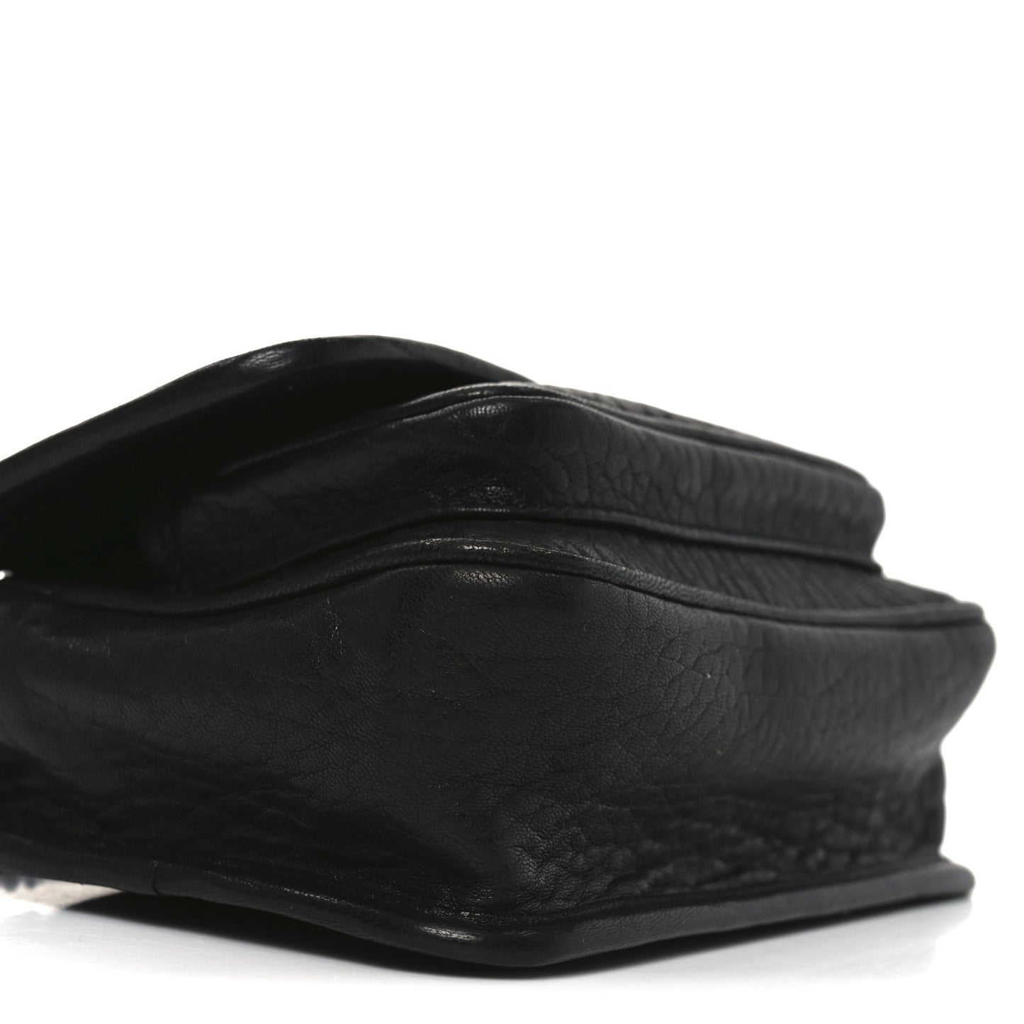Grained Lambskin Monogram Mini Niki Chain Satchel Black