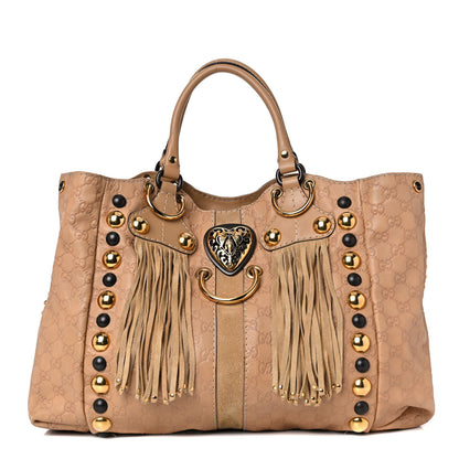 Gucci Guccissima Suede Fringe Large Babouska Tote Brown 1 of 13