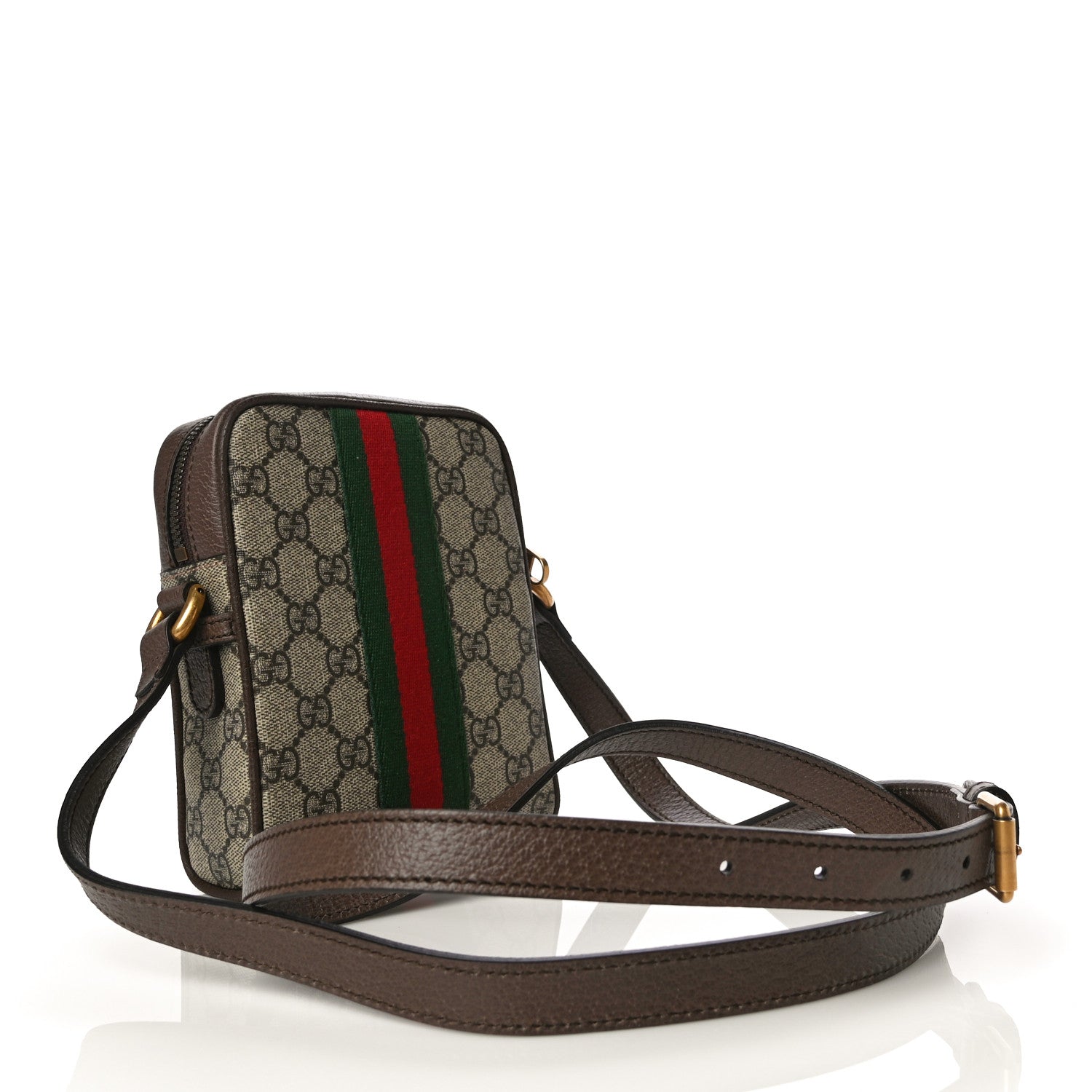 Gucci GG Supreme Monogram Web Mini Ophidia Messenger Brown 3 of 12