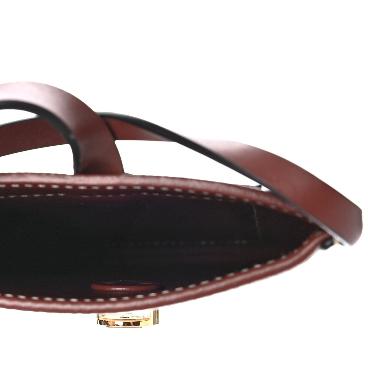 Canvas Callfskin Anne Phone Case With Strap White Tan