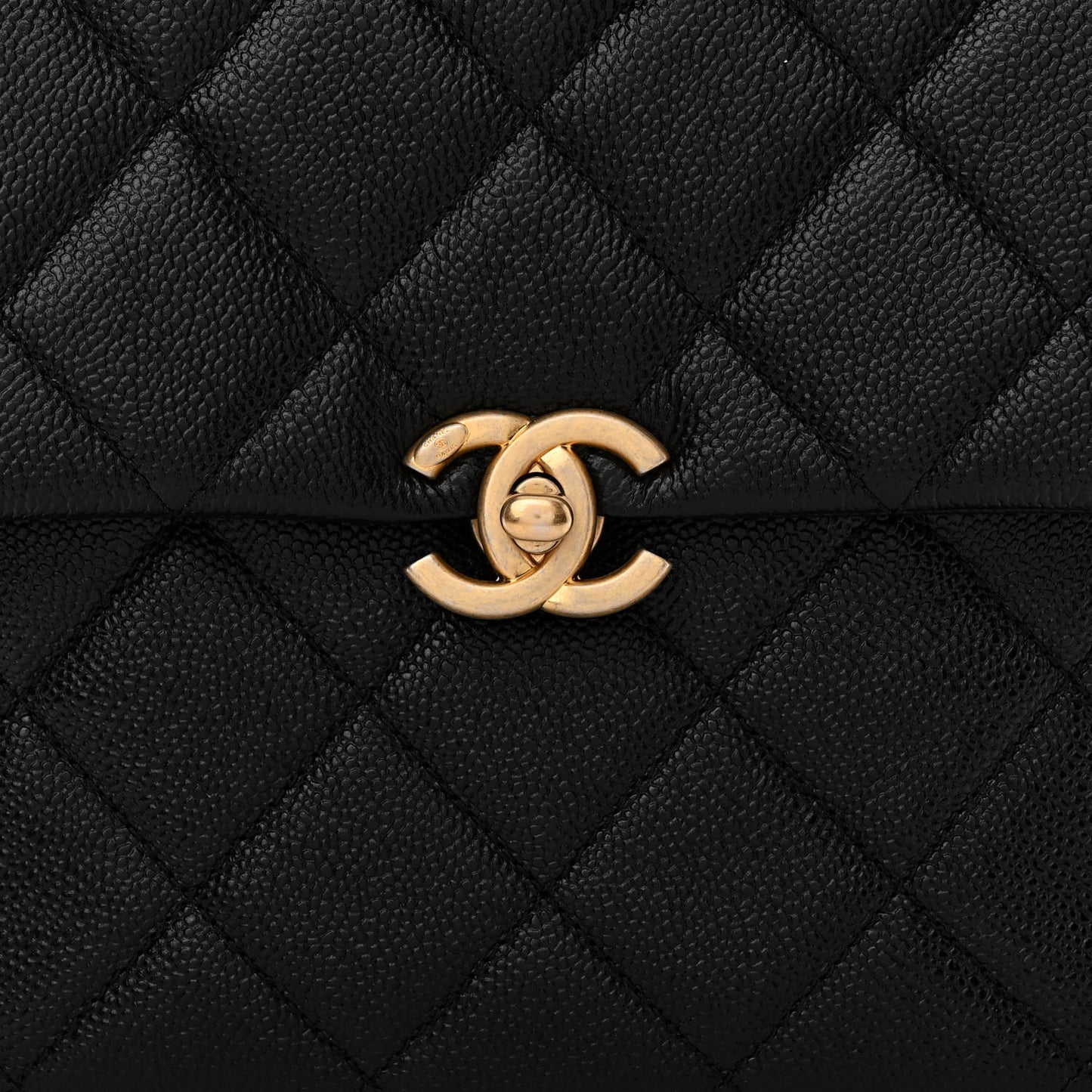 Shiny Caviar Quilted Chain Melody Backpack Black